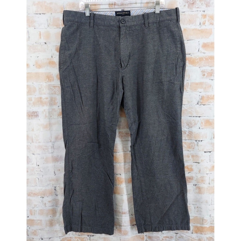 Banana Republic Men's Gray Flat Front Dress Work Pants Size 38 x 32 (30)